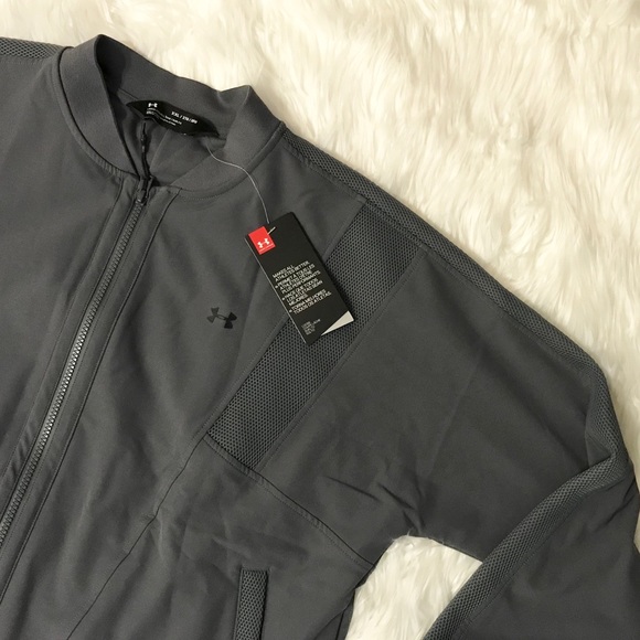 Under Armour Mixed Media Woven Bomber NWT - Picture 3 of 5